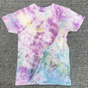 Women's Tie-Dye Short Sleeve Tee - Purple Multicolor